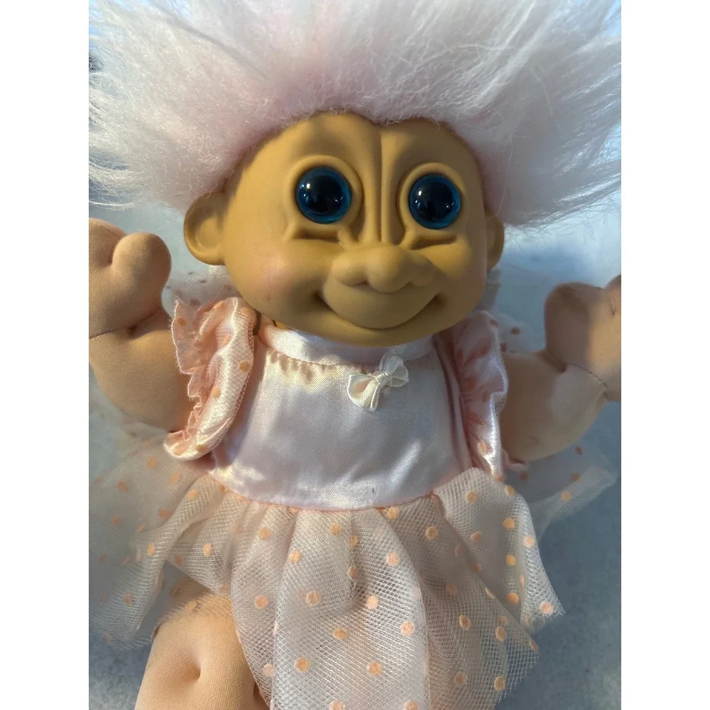 Russ Troll Doll‎ Ballerina Pink Tutu Ballet Shoes Big Blue Eyes Fluffy Hair